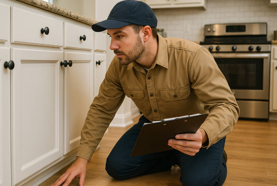 Pest Control Expert Inspecting Kitchen in Petaluma, CA